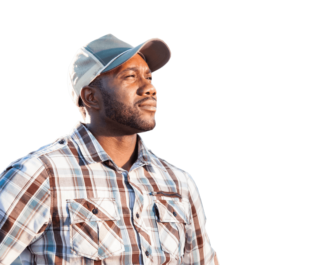 Black male confident truck driver