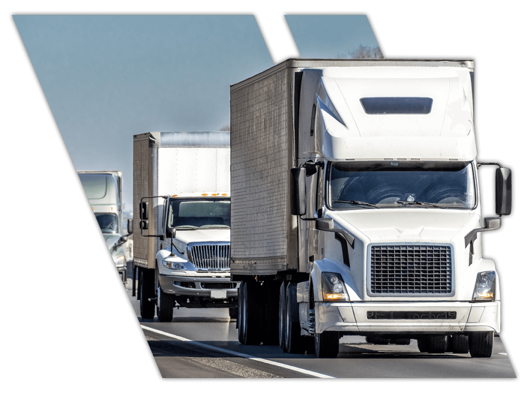Trucks on interstate driven by CDL contract training in Tennessee